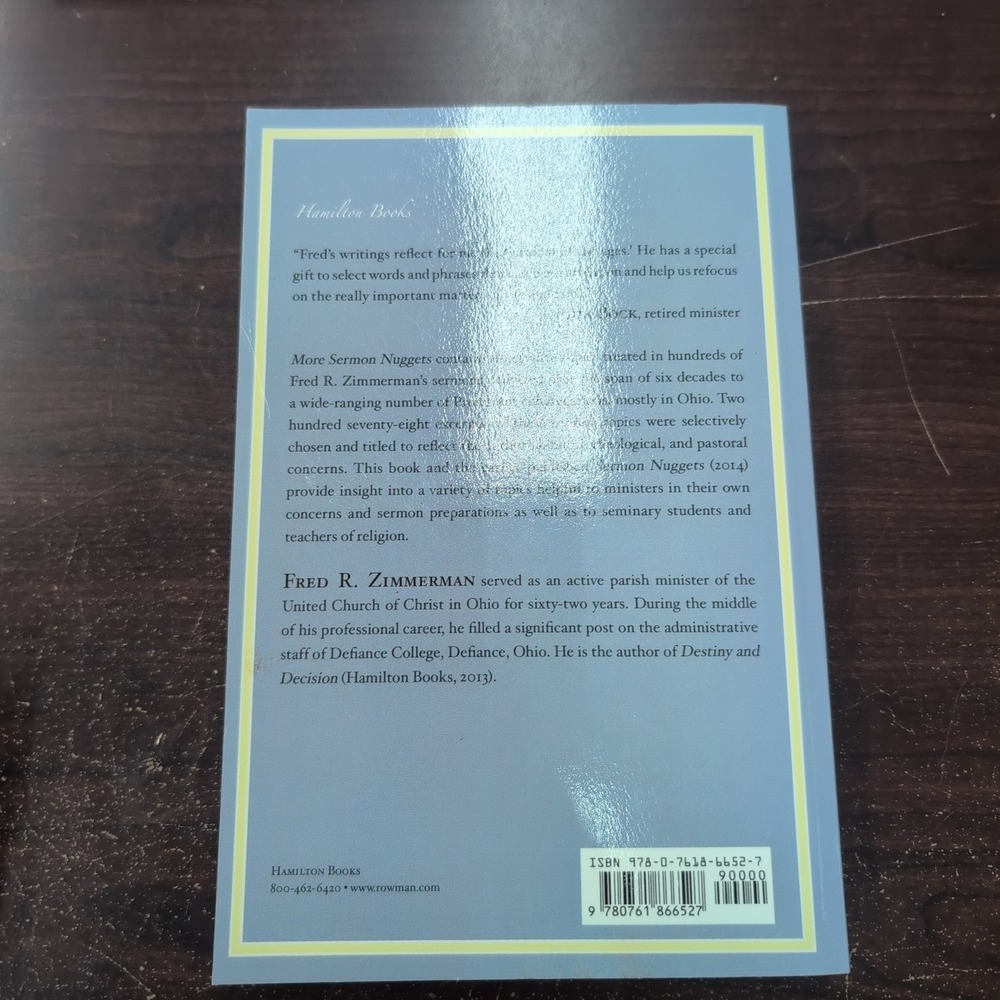 More Sermon Nuggets Fred R Zimmerman Topical Excerpts Preaching 2015 Paperback - Picture 2 of 3